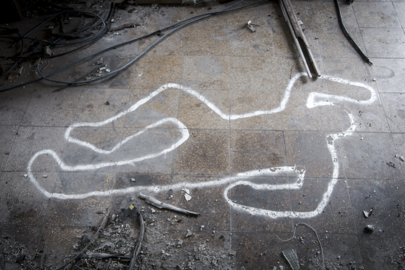 Chalk outline of body