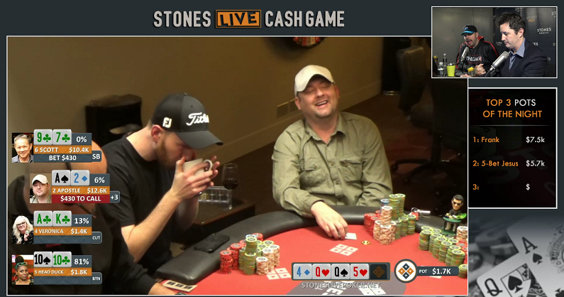 Screenshot of Mike Postle playing in a "Stones Live" event.