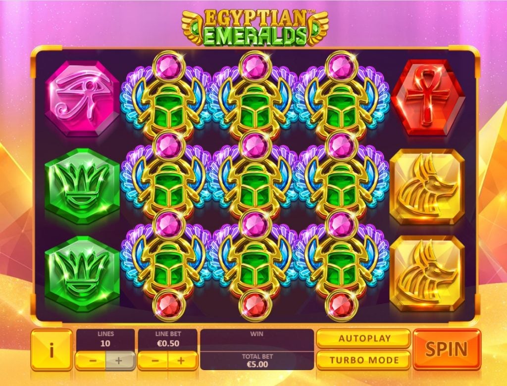 Egyptian Emeralds slot reels