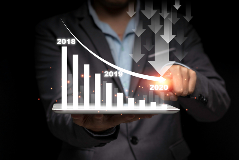 downward sloping bar chart