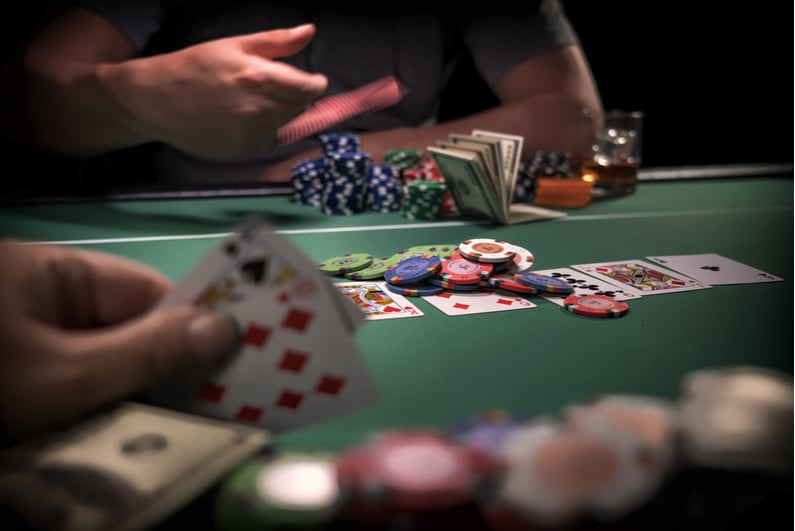 Player folding in a poker game