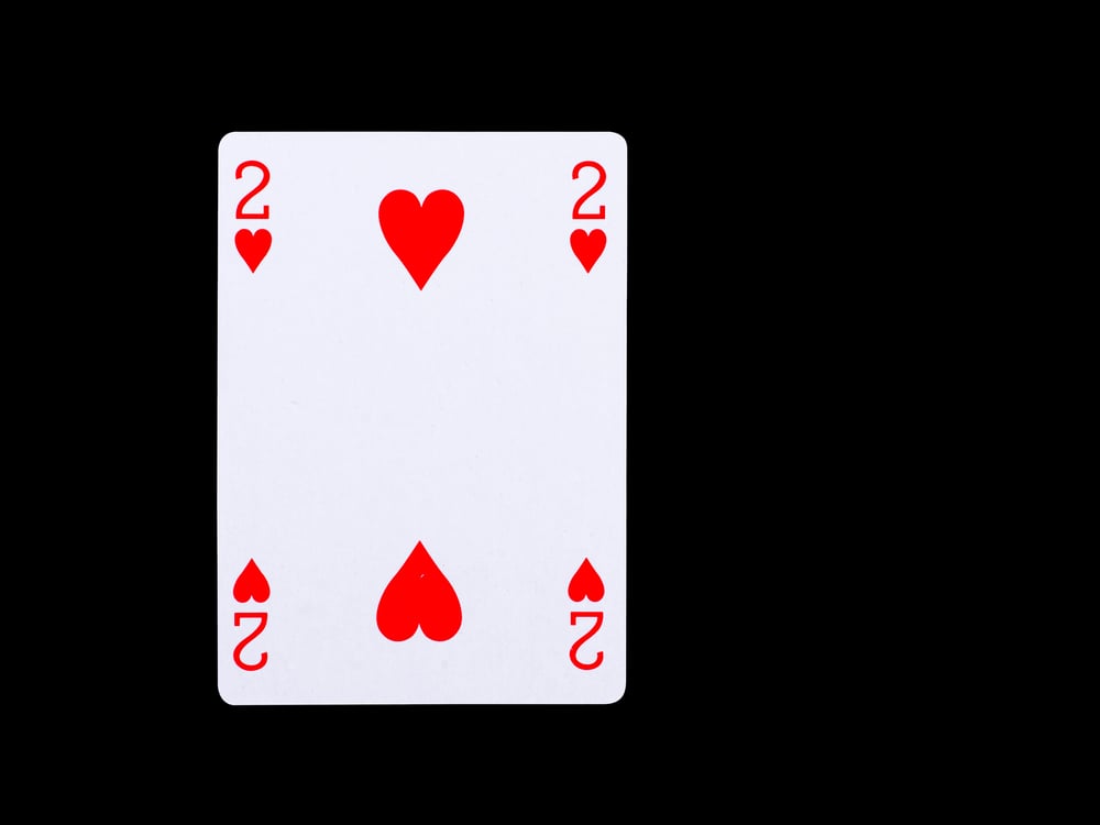 red 2 of hearts poker card