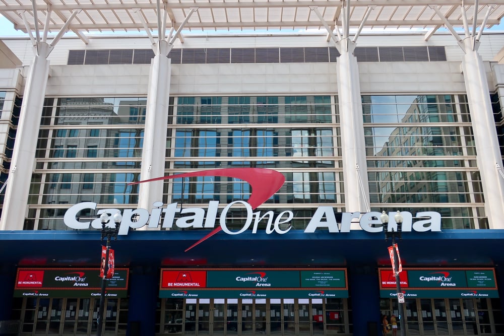 facade of the Capital One Arena in Washington, DC