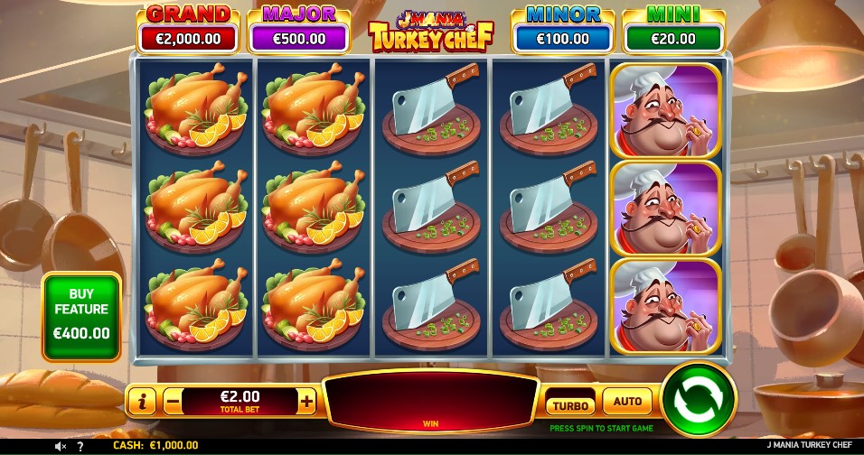 J Mania Turkey Chef slot reels by Ruby Play - best new online slots of the week