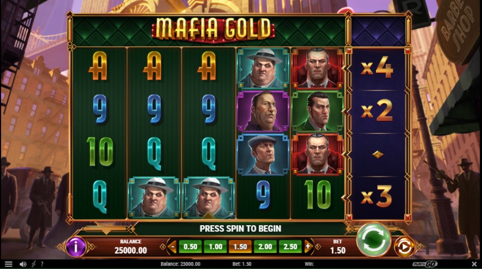 Mafia Gold slot reels by Play'n GO